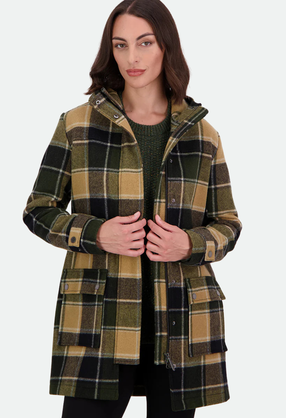 Swanndri Women's Annmore Wool Overcoat - Denver Check