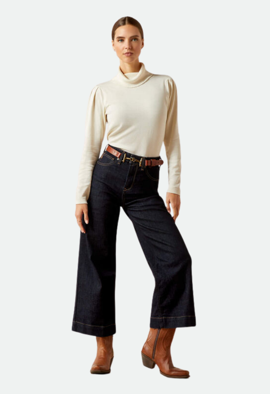 Ariat Women's Ultra High Rise Countryside Wide Leg Jean - Rinse