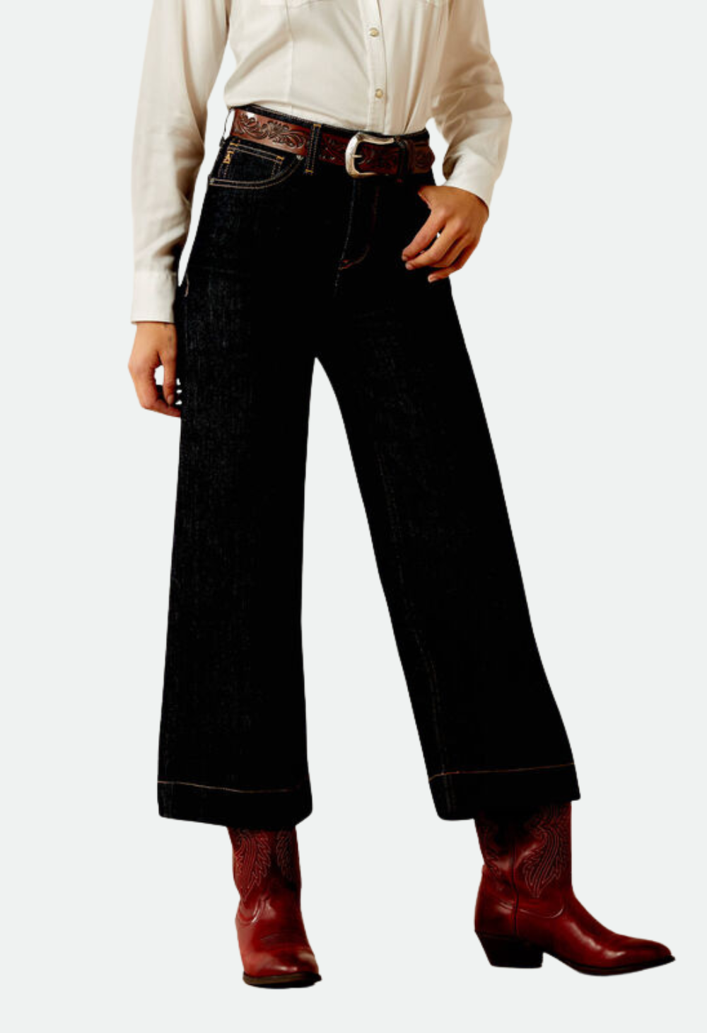 Ariat Women's Ultra High Rise Countryside Wide Leg Jean - Rinse