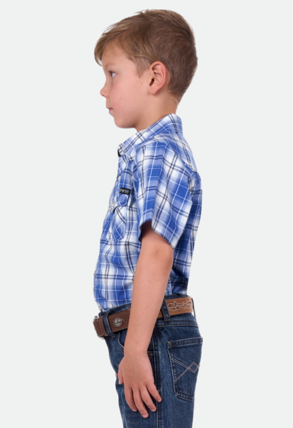 PURE WESTERN BOYS MARK SS SHIRT (ROYAL)