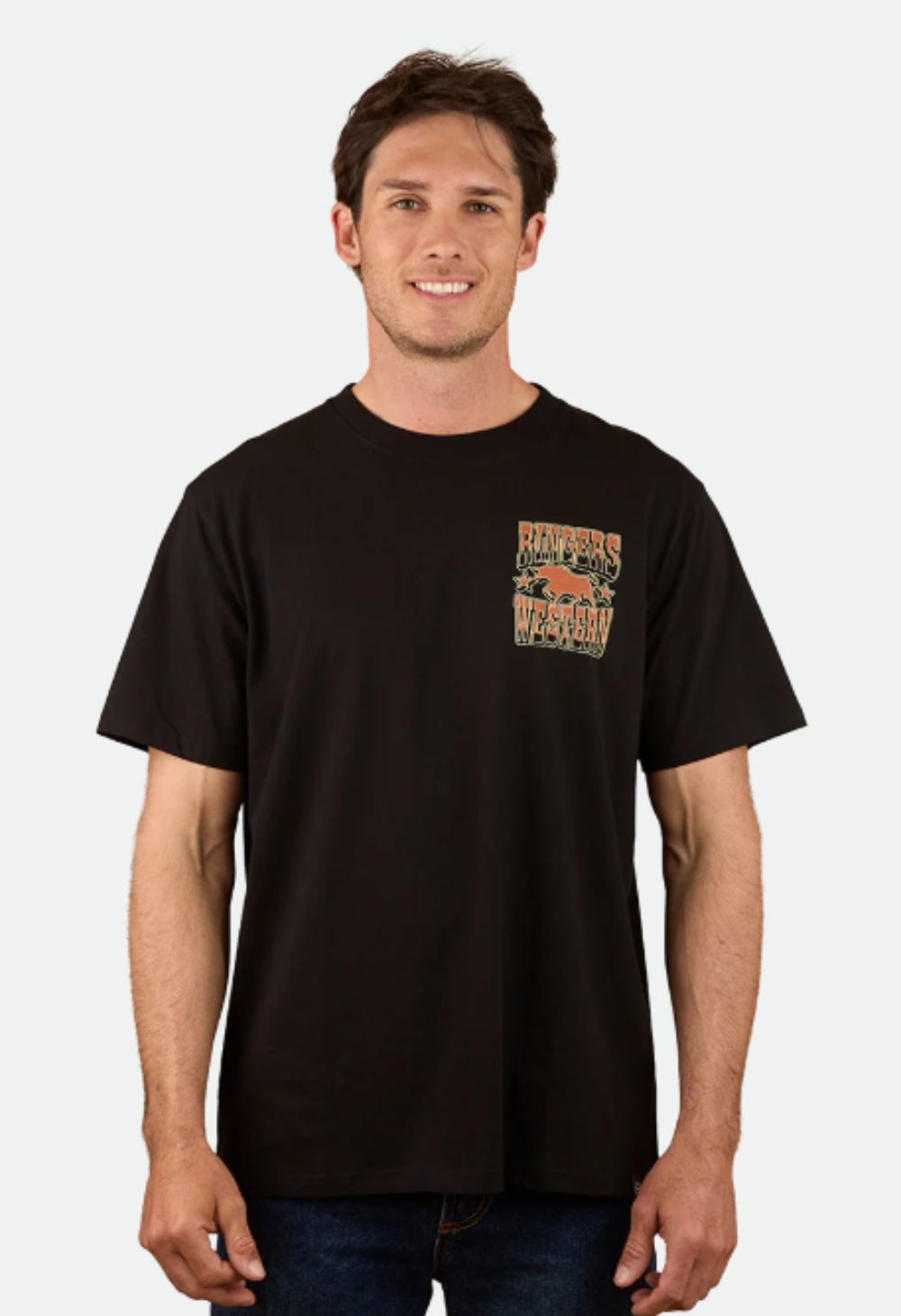 Ringers Western Full Bronc Mens Loose Fit T-Shirt - Black
