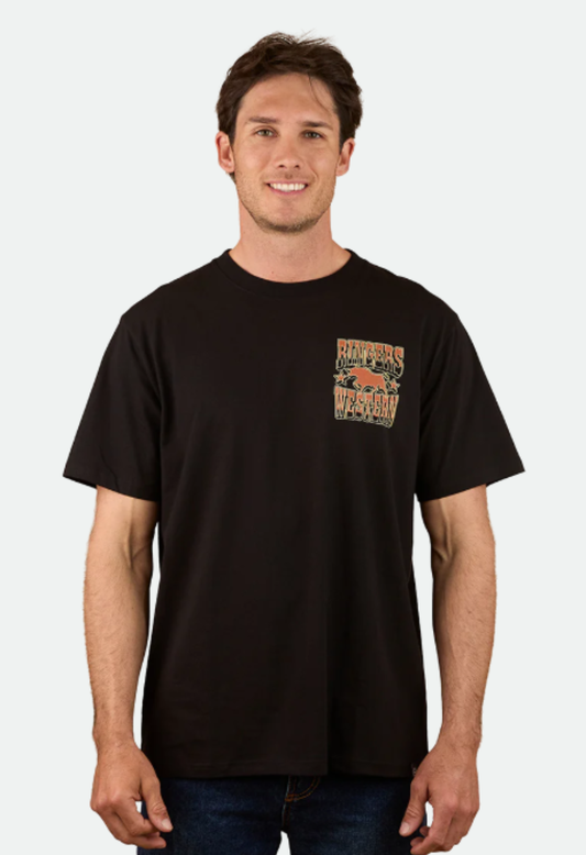 Ringers Western Full Bronc Mens Loose Fit T-Shirt - Black