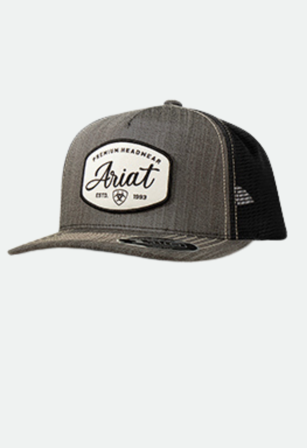 Ariat Mens FlexFit 110 Heather Front Patch Cap - Black