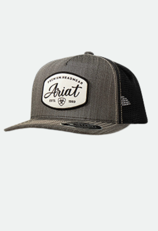 Ariat Mens FlexFit 110 Heather Front Patch Cap - Black