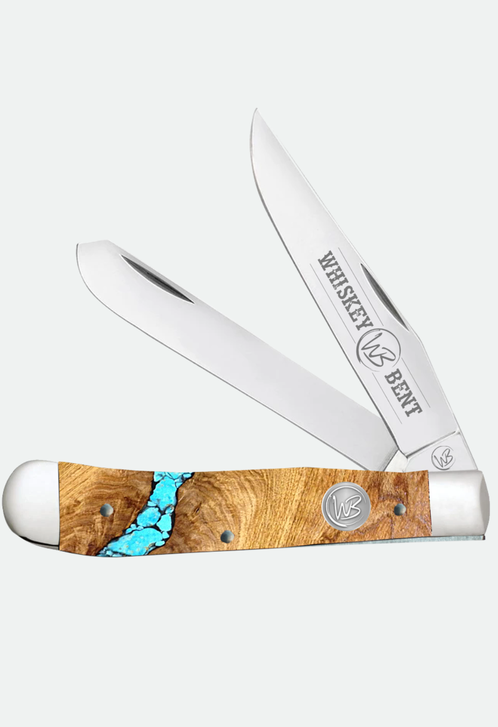 WHISKEY BENT TURQUOISE RIVER TRAPPER KNIFE