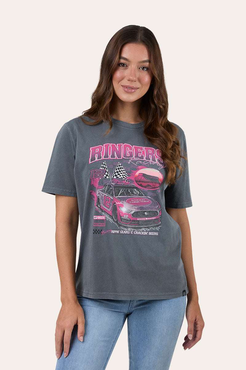 Ringers Western Racing Womens Loose Fit T-Shirt - Washed Black