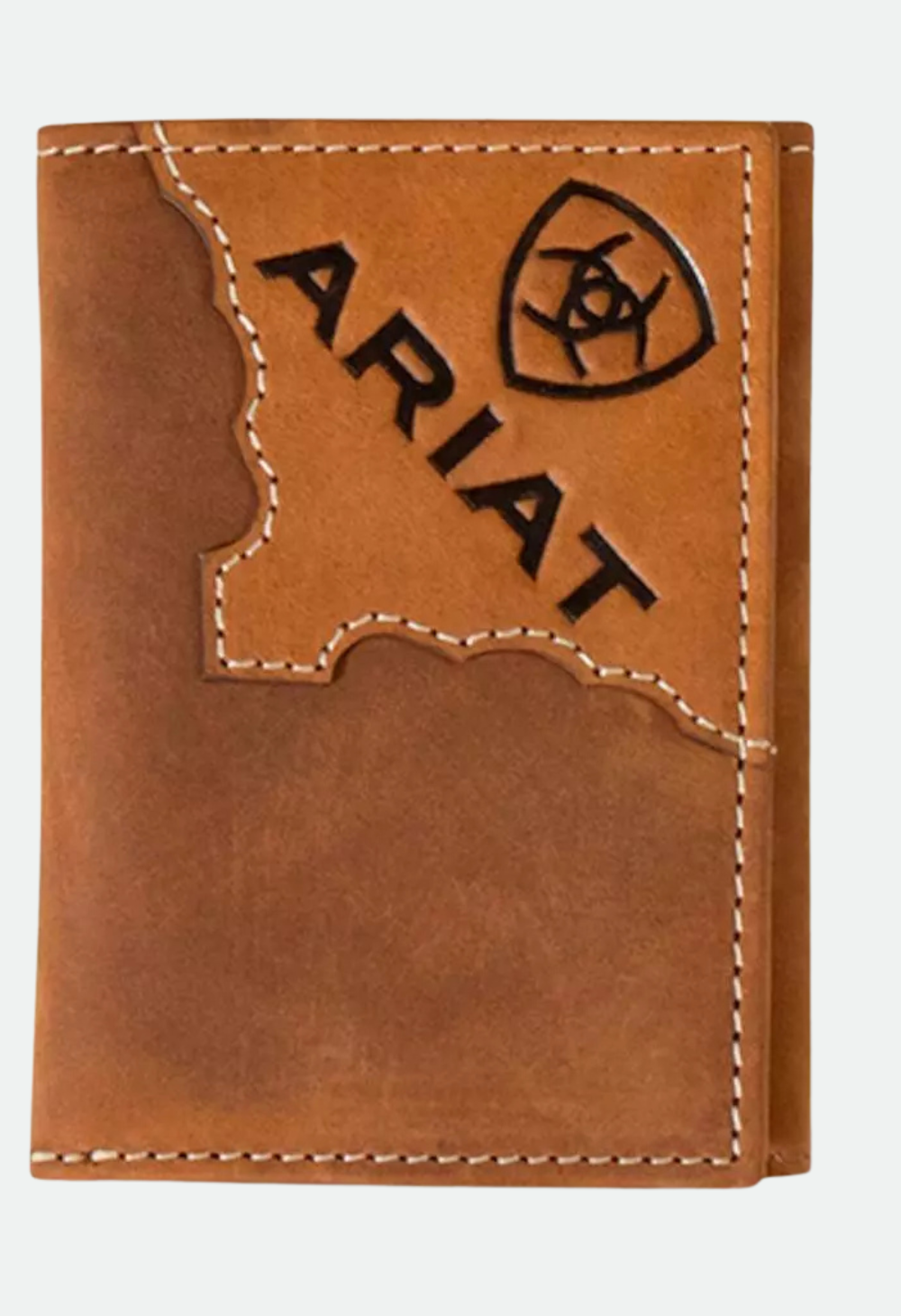 ARIAT MEN'S TWO TONE LEATHER TRI-FOLD WALLET