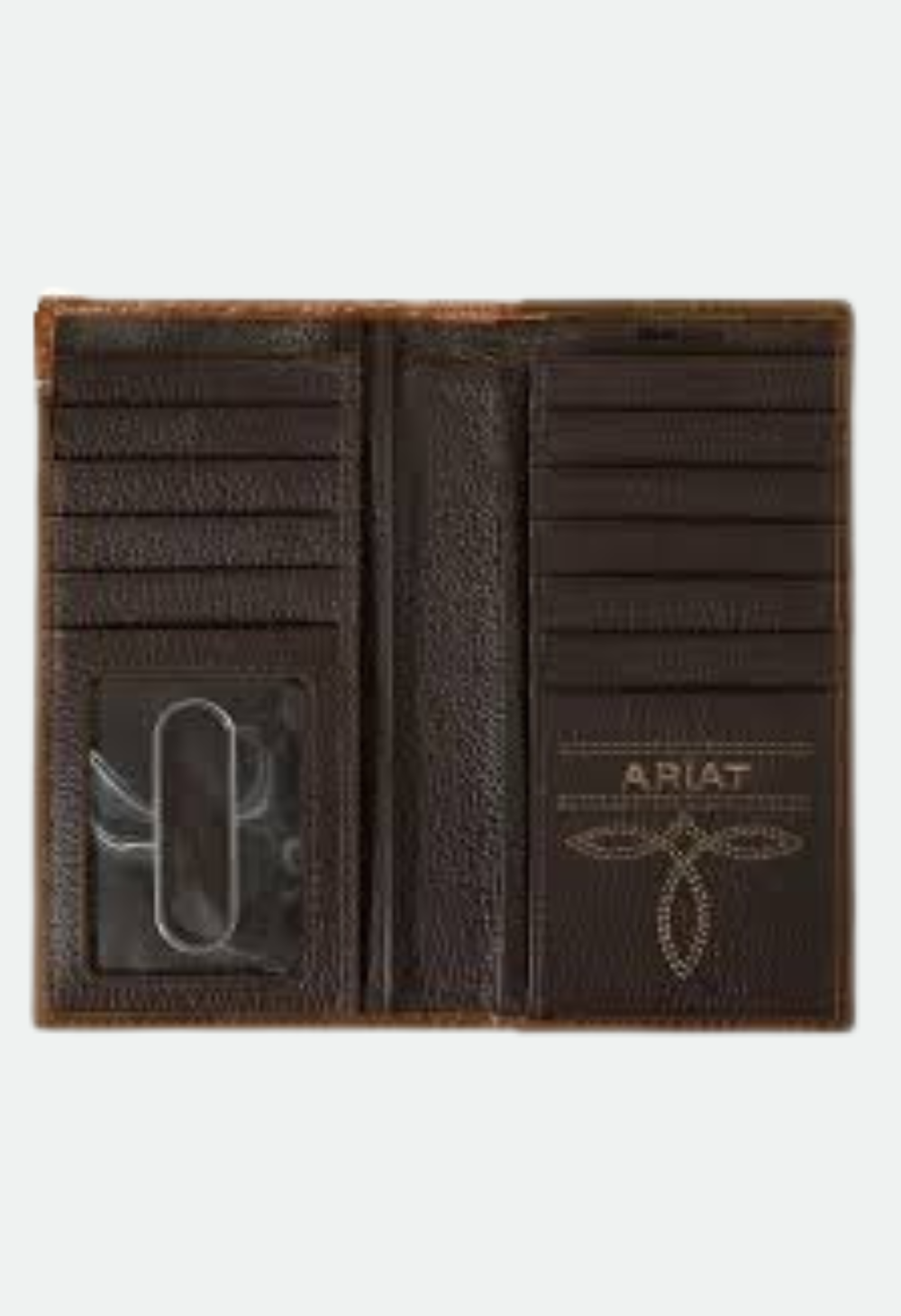 Ariat Mens Basket Weave Bi-Fold Wallet (Sunburst Brown)
