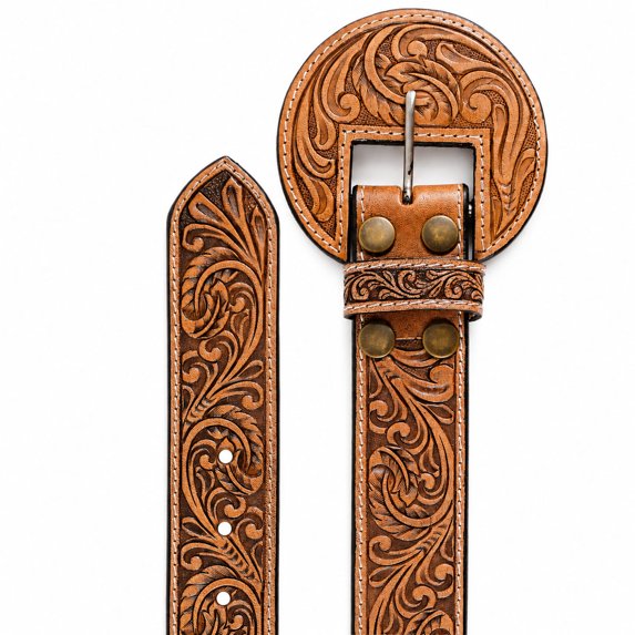 Challenger Western 1-1/2" Tooled Belt
