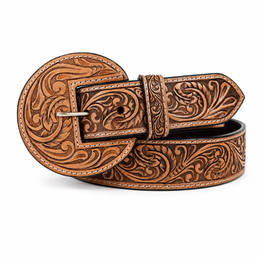 Challenger Western 1-1/2" Tooled Belt