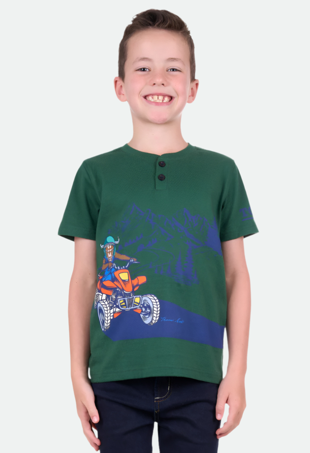 THOMAS COOK BOYS DEVON HENLEY S/S TEE (GREEN) – No Exchanges or Refunds