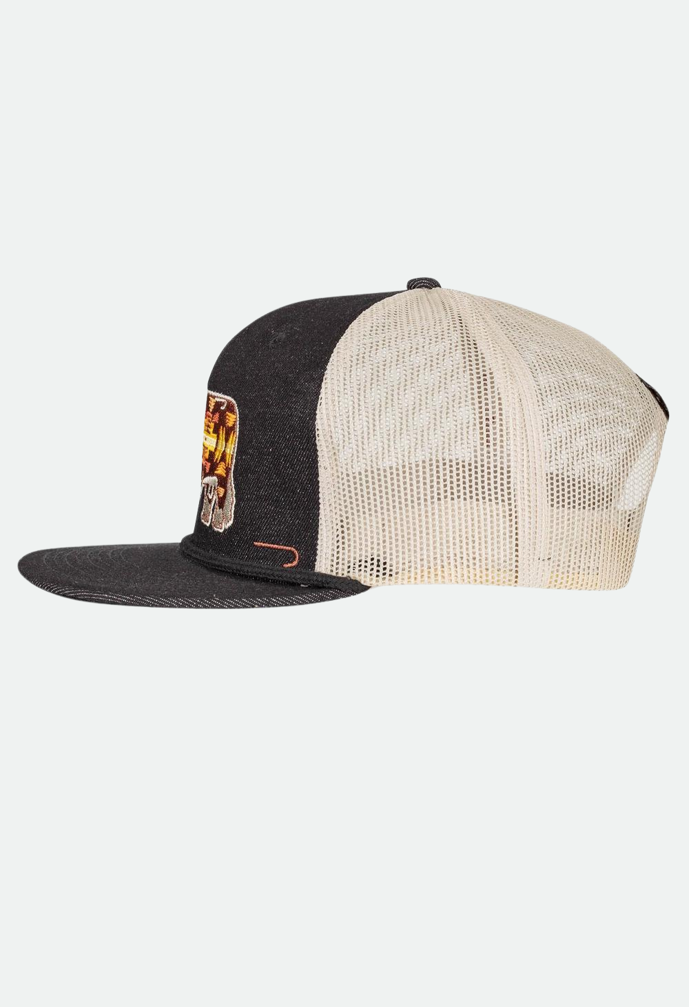 Lazy J Ranch Denim & White Apache Hereford Bull Classic Rope Trucker Hat