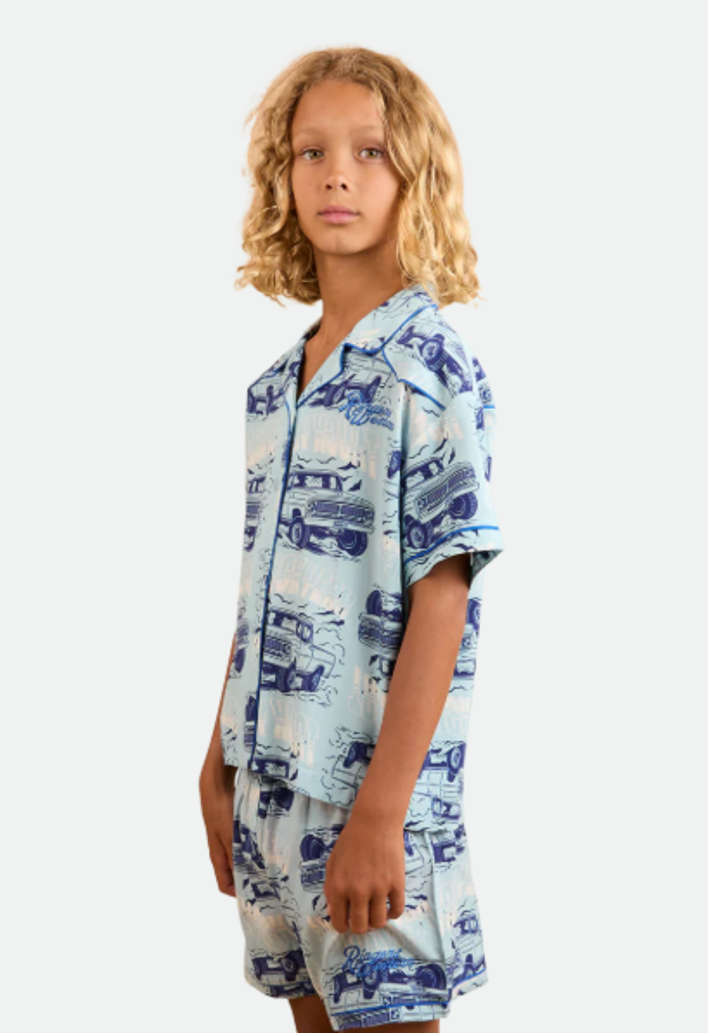 Ringers Western Kids Truck Yeah Short Pyjama Set - Light Blue