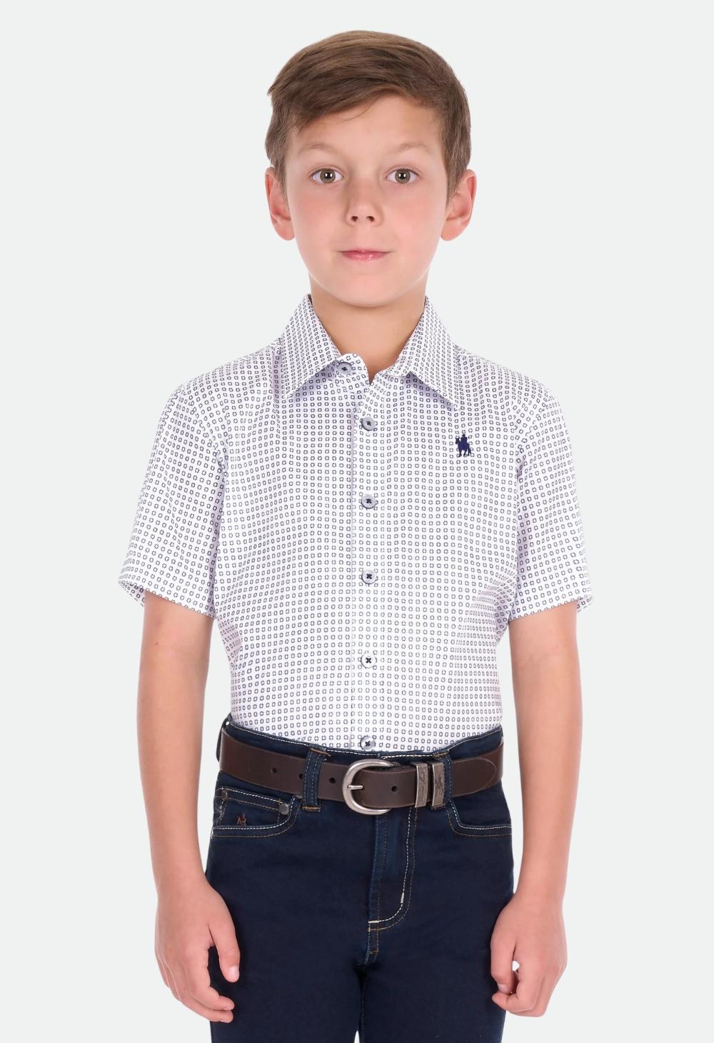 Thomas Cook Boys Noah Short Sleeve Shirt - White/Royal