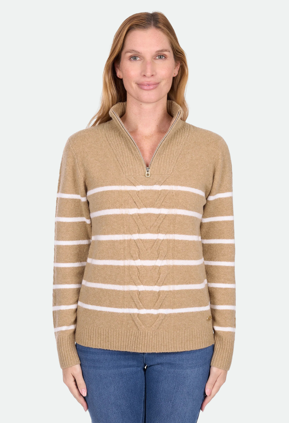 Thomas Cook Women’s Luna 1/4 Zip Stripe Knit Jumper