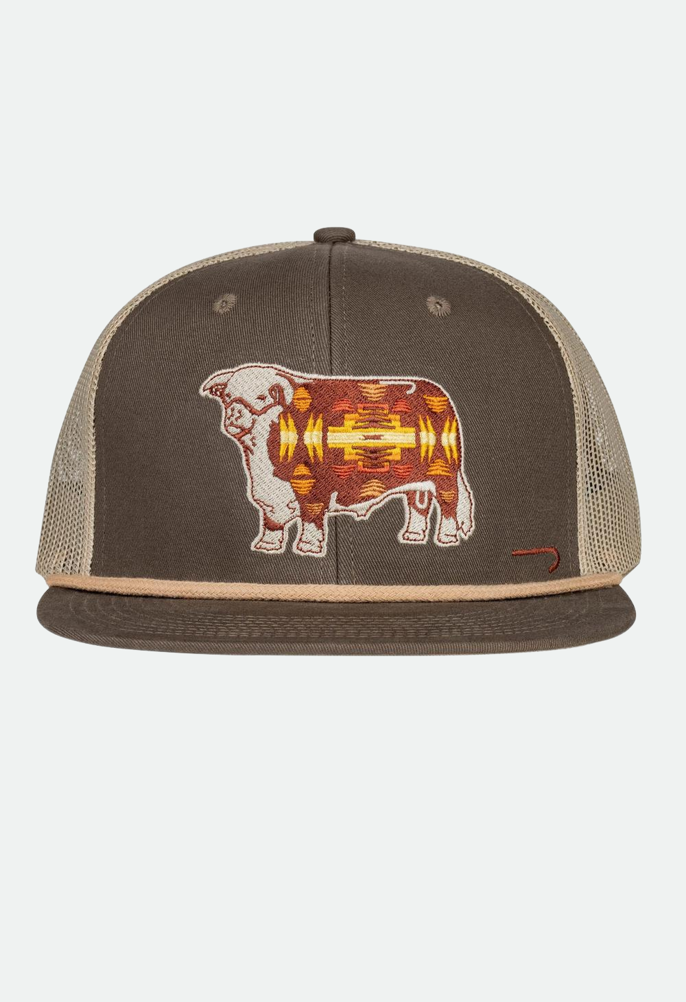 Lazy J Ranch Coyote Brown & White Desert Show Time Classic Rope Trucker Hat