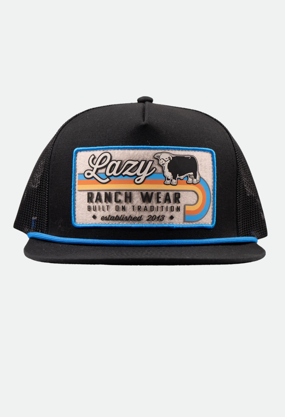 Lazy J Ranch Black Van Horn Classic Rope Trucker Hat