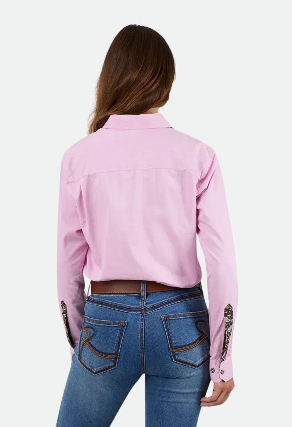 Ringers Western Women's Flora Half Button Work Shirt - Ballet Pink