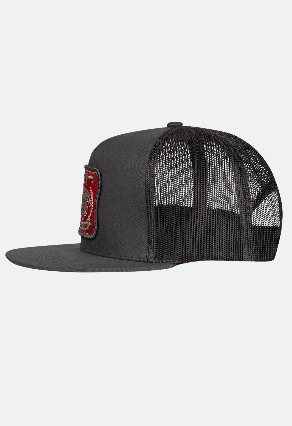 Lazy J Ranch Charcoal Grey Red America's Best Brand Classic Five Panel Trucker Hat