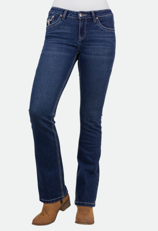 Pure Western Women's Ava Boot Cut Jean 32L (Indigo)