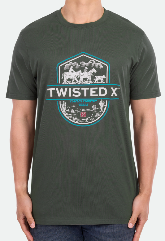 Twisted X Men's Tim Short Sleeve Tee - Green
