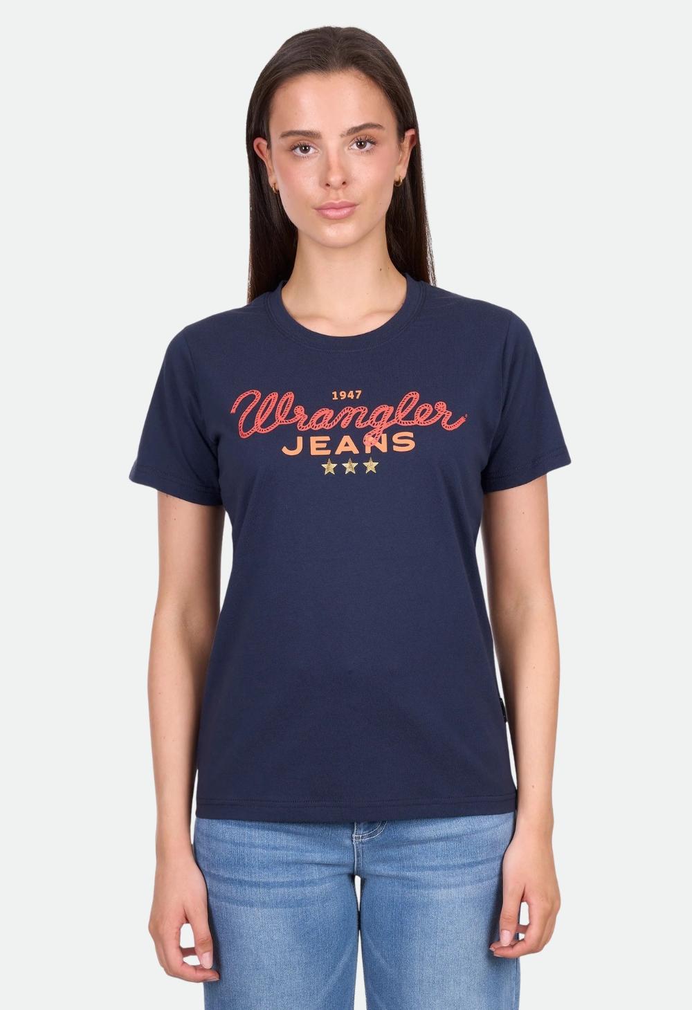 Wrangler Women's Piper Short Sleeve Tee - Navy