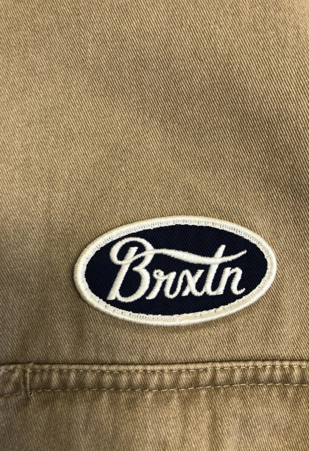 Brixton Mens Trademark Garage Jacket Relaxed Fit Cotton Washed Khaki