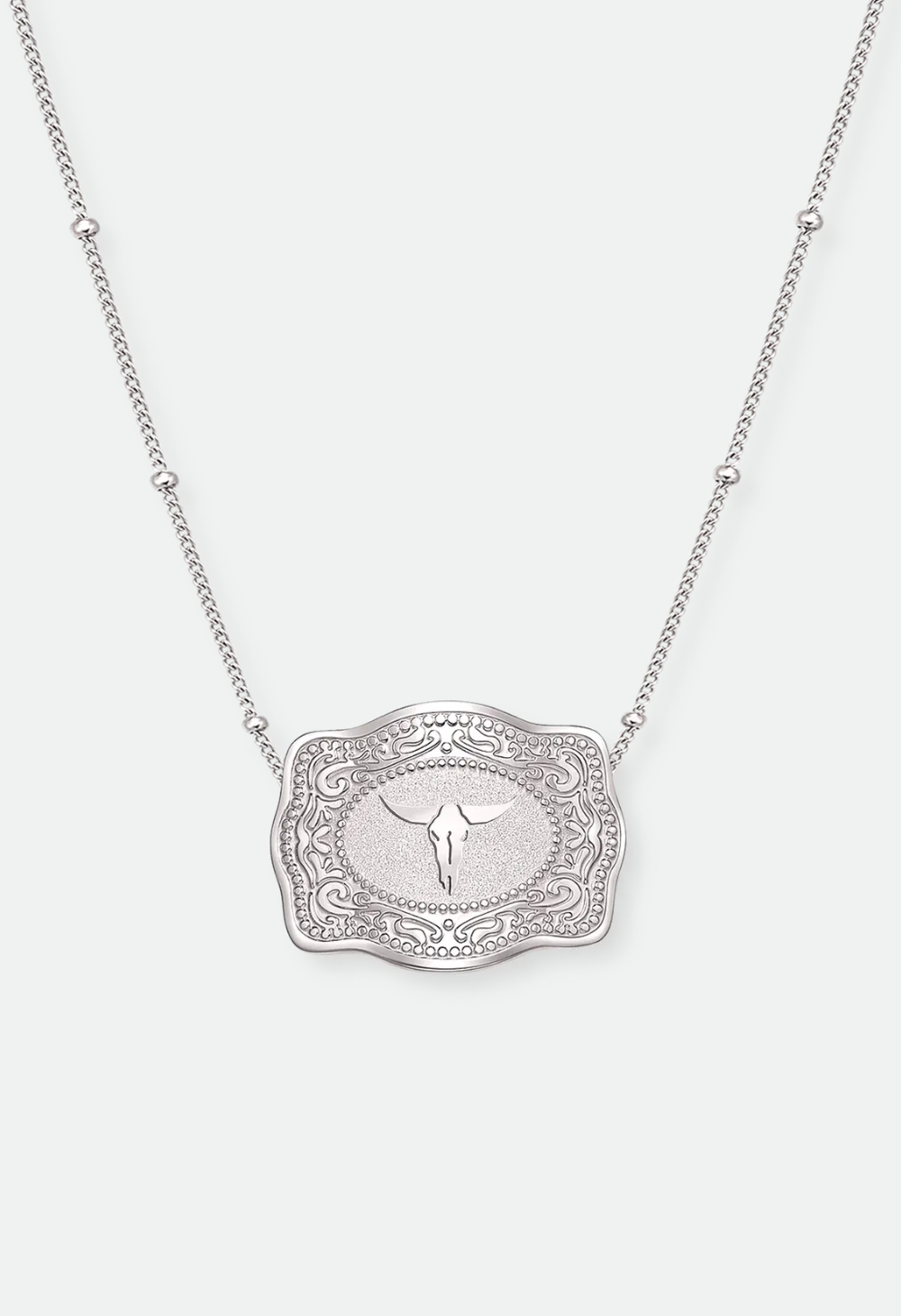 SpurWest Mini Belt Buckle Necklace (Longhorn)