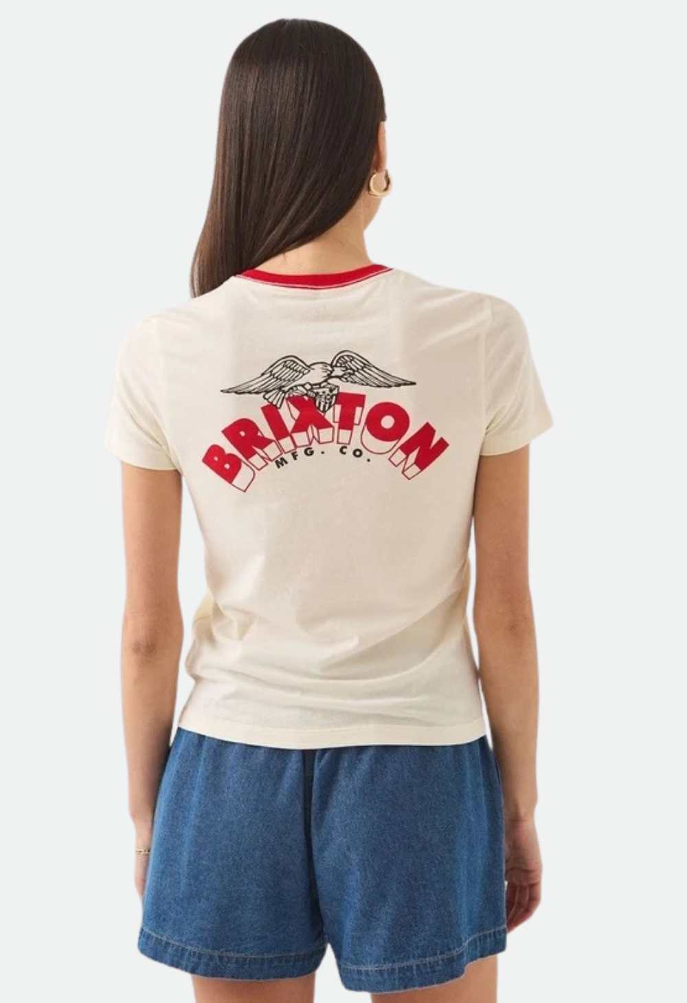 Brixton Women's Banner Slim Crew Tee - Off White