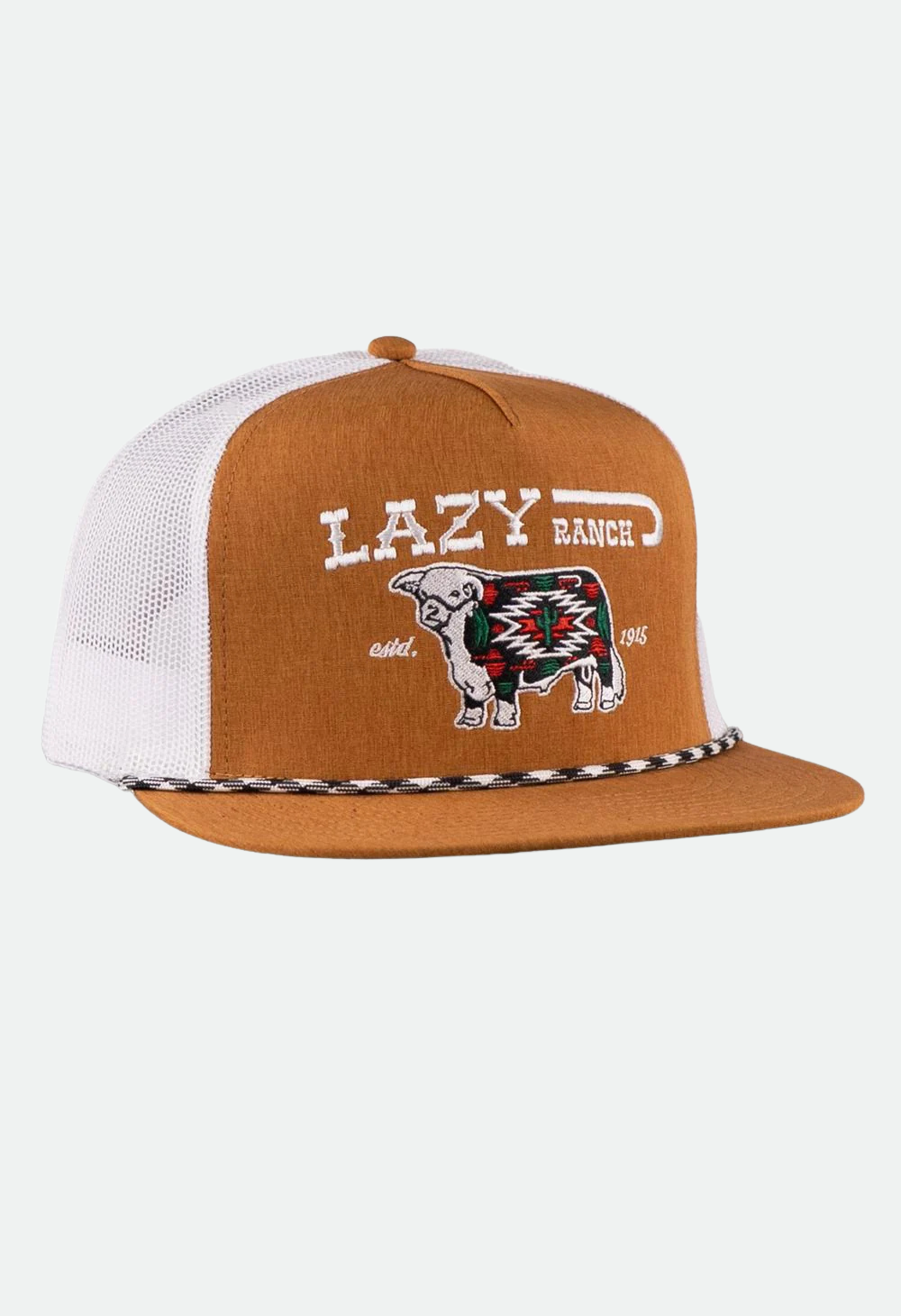 Lazy J Ranch Brown & White Alpine Classic Rope Trucker Hat