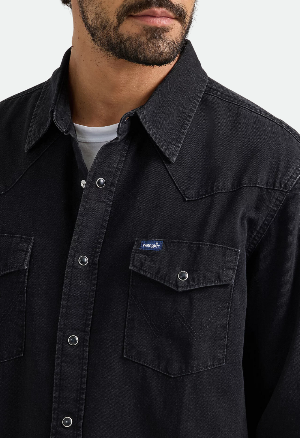 Wrangler® Men's Classic Denim Western Snap Shirt - Black