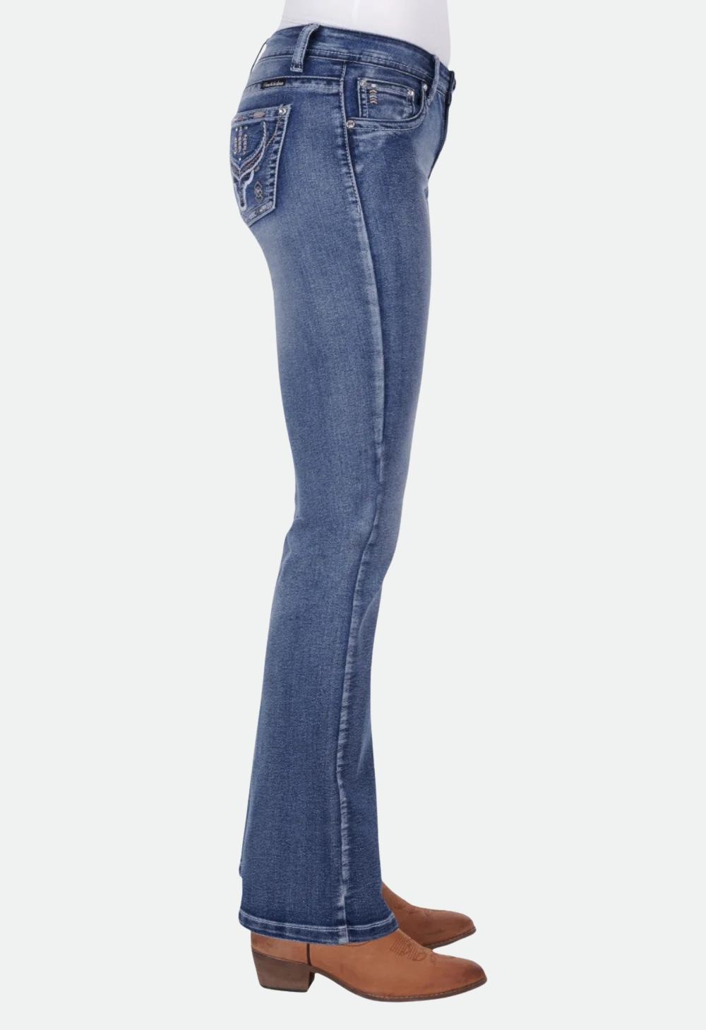 Pure Western Women's Steer Boot Cut Jean 32Leg