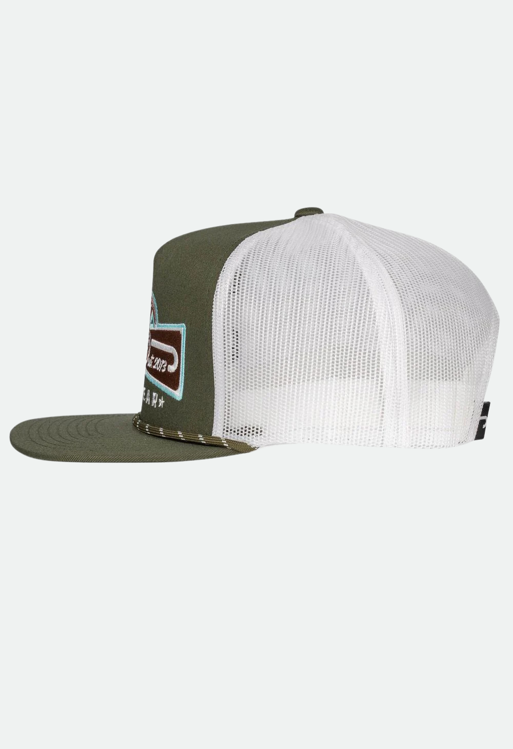 Lazy J Ranch Olive & White Diamond Banner Classic Rope Trucker Hat