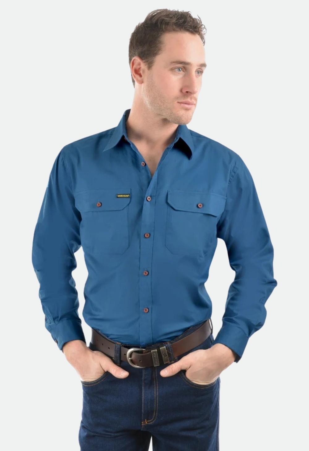 HARDSLOG MENS HALF PLACKET LIGHT COTTON SHIRT
