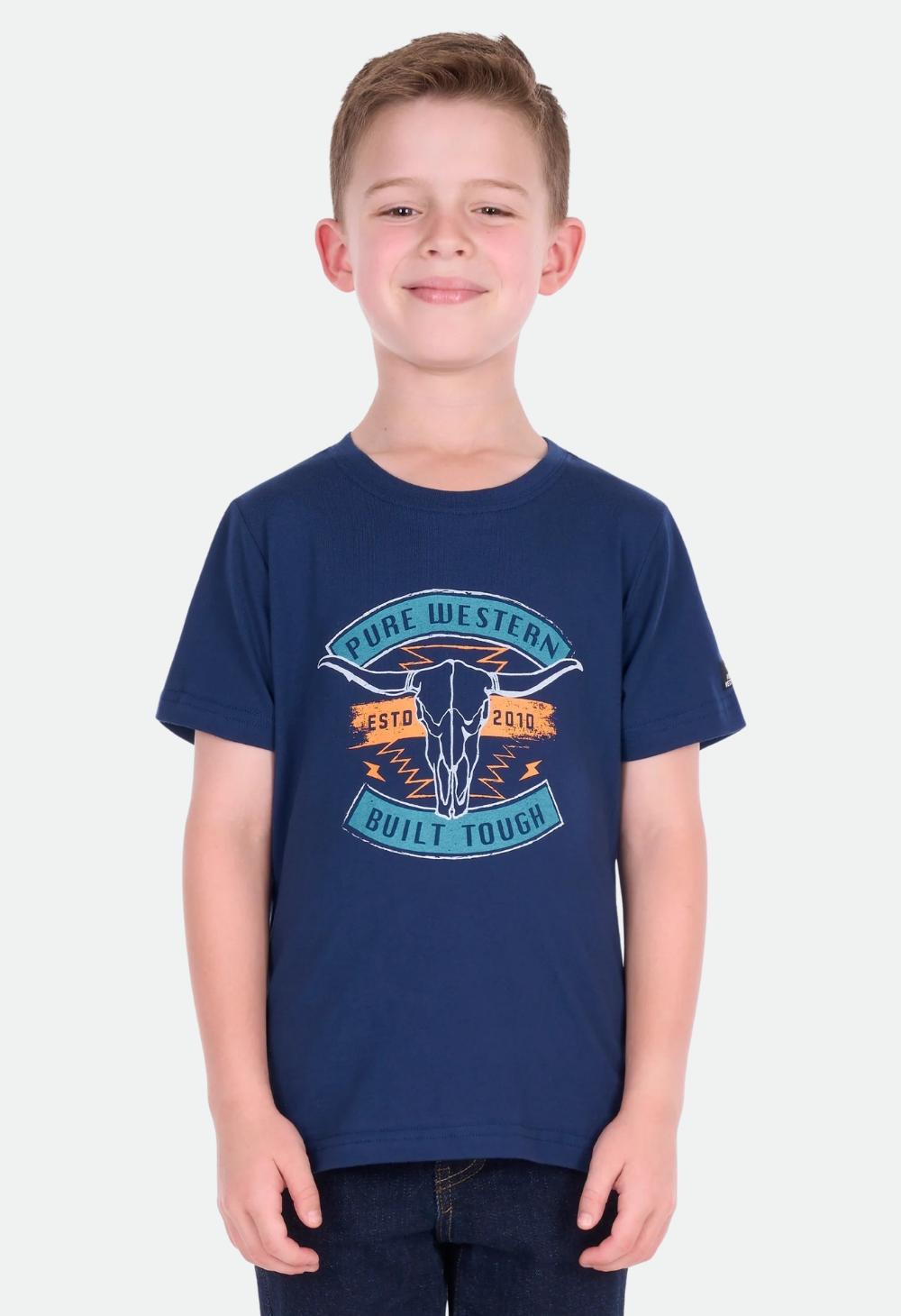 Pure Western Boys Dale SS Tee - Navy