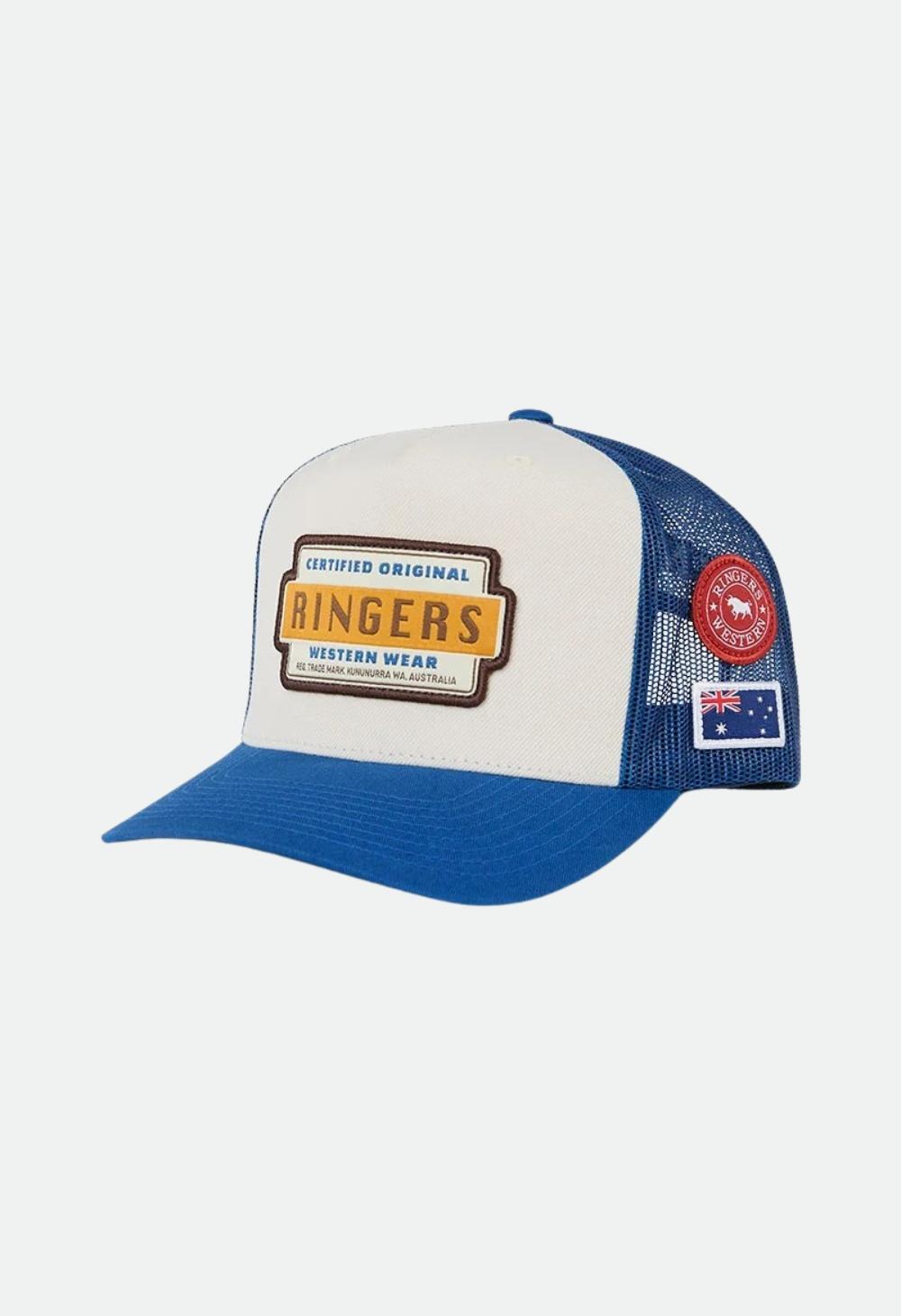 Ringers Western Drive By Deep Fit Trucker Cap - Blue/Cream