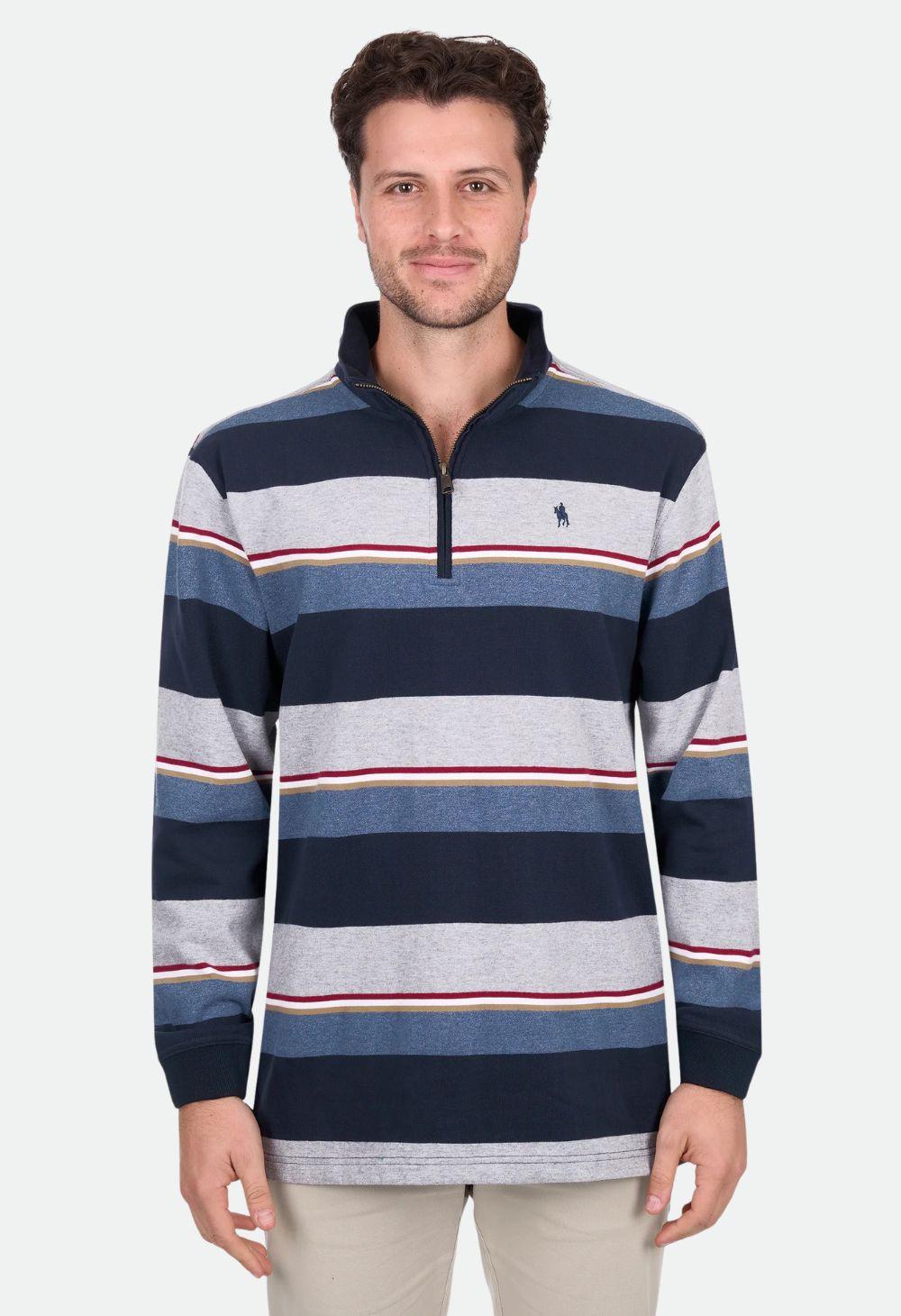 Thomas Cook – Men’s Nathan 1/4 Zip Stripe Rugby