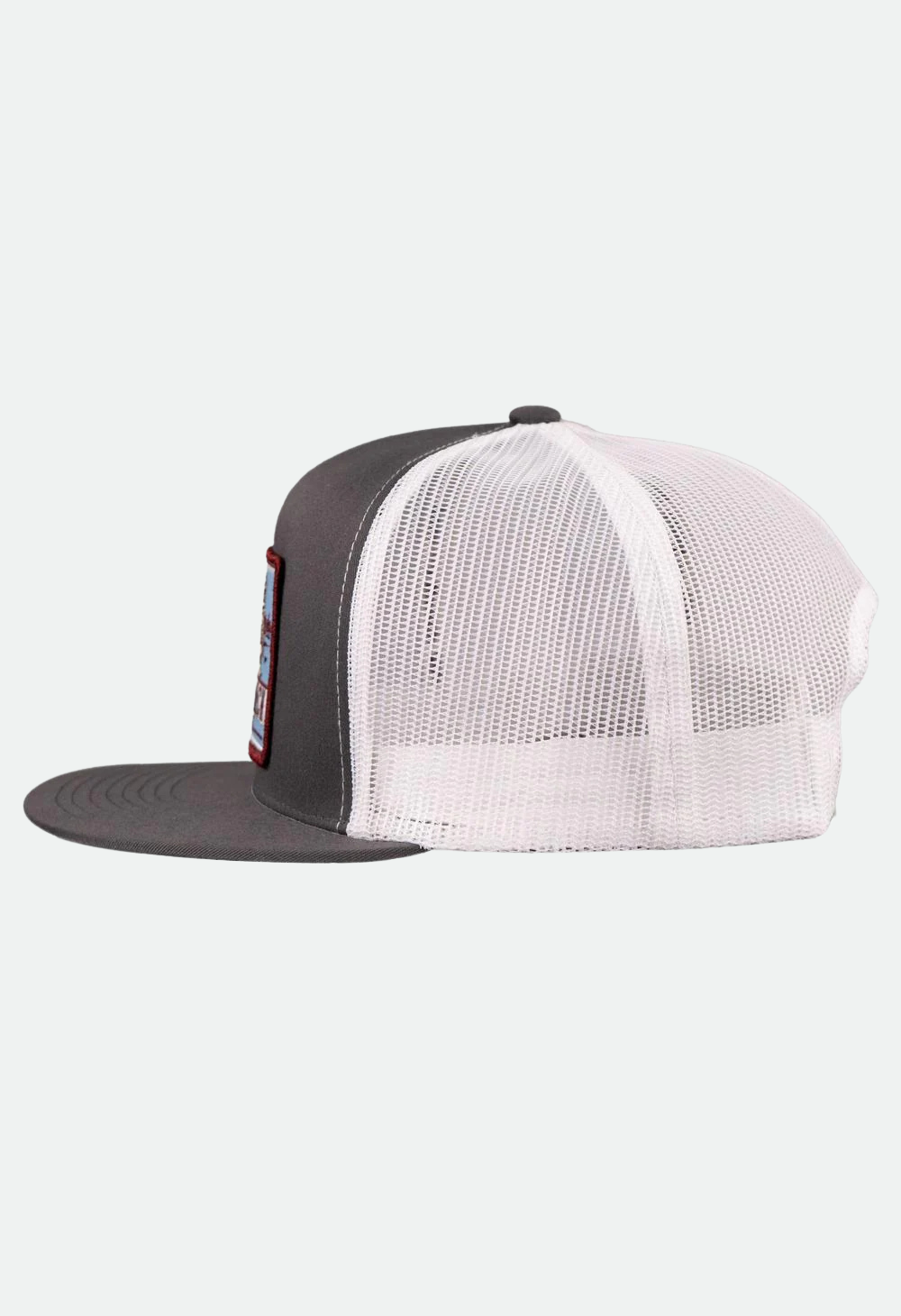 Lazy J Ranch Grey White Bull Trap Patch Classic Five Panel Trucker Hat