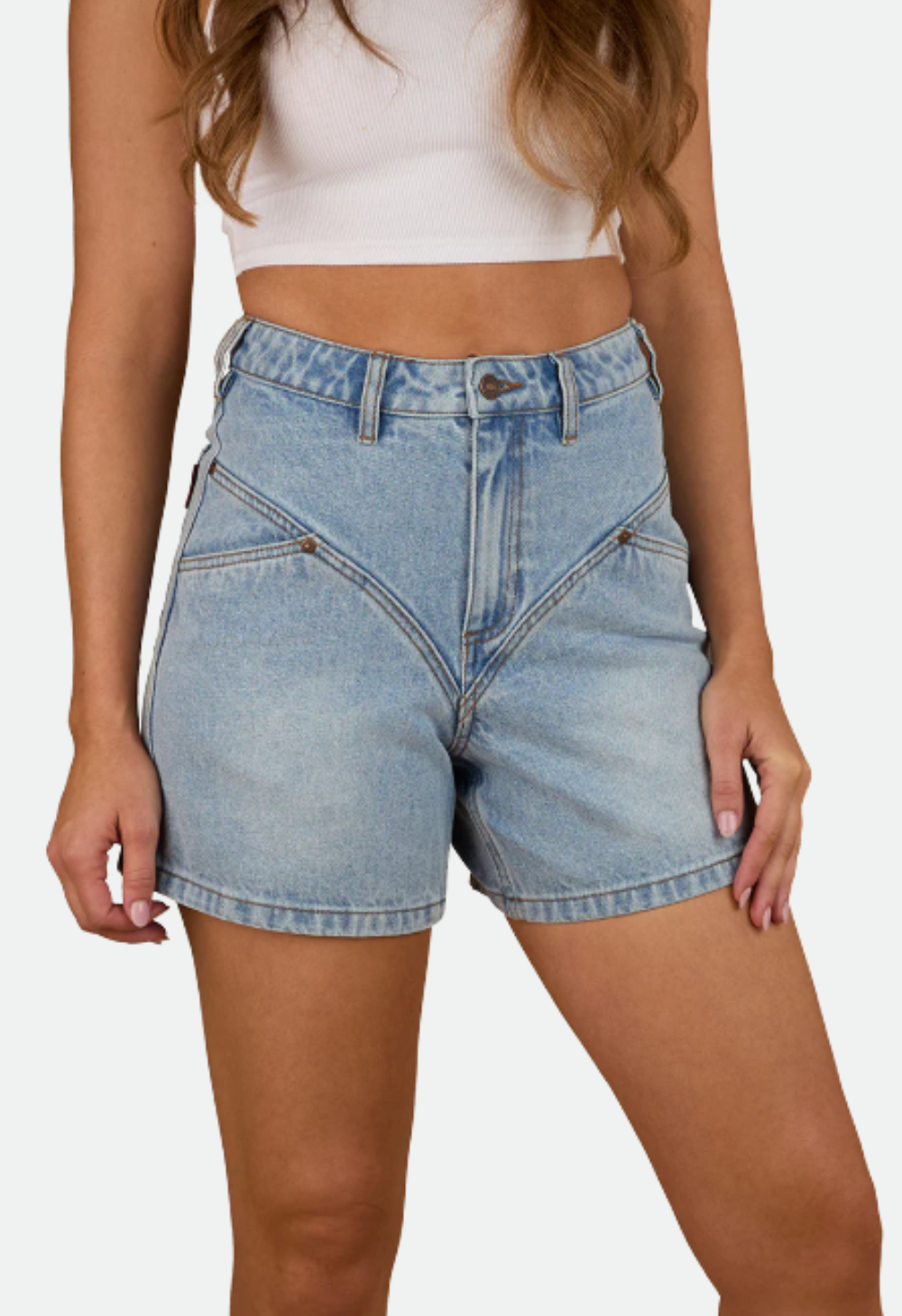 Ringers Western Womens Charlene Denim Short - Light Wash Blue