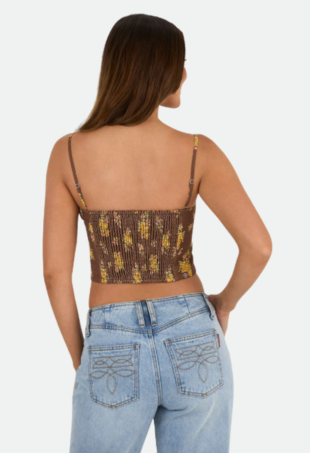Ringers Western Womens Madison Shirred Corset Top - Toffee