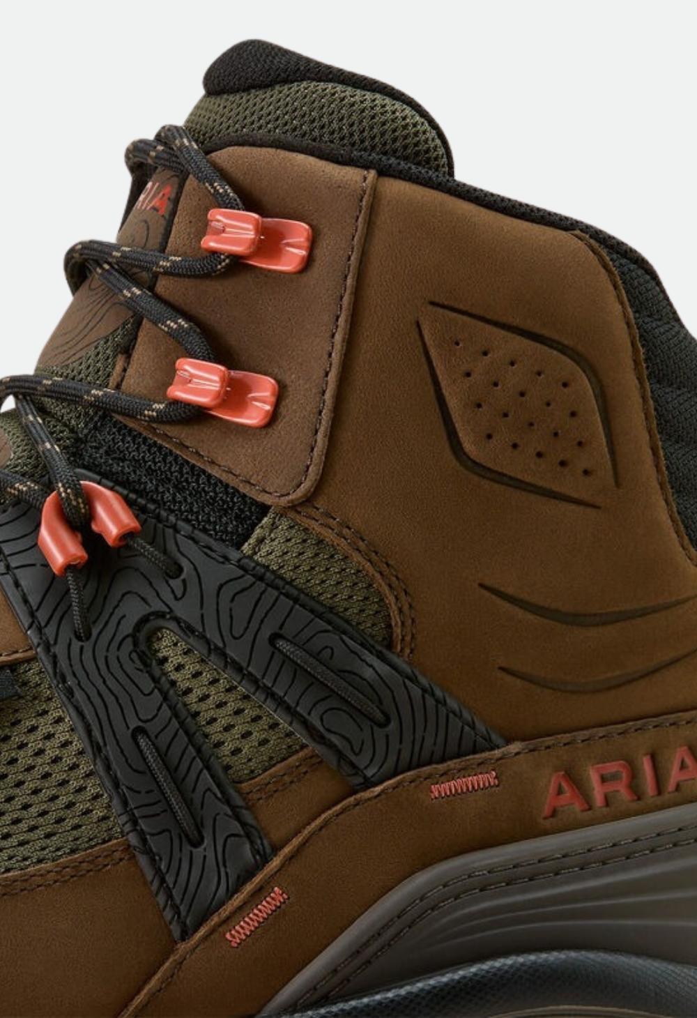 Ariat Men's Traverse Mid Waterproof Hiking Boot - Brown Bark/Evergreen