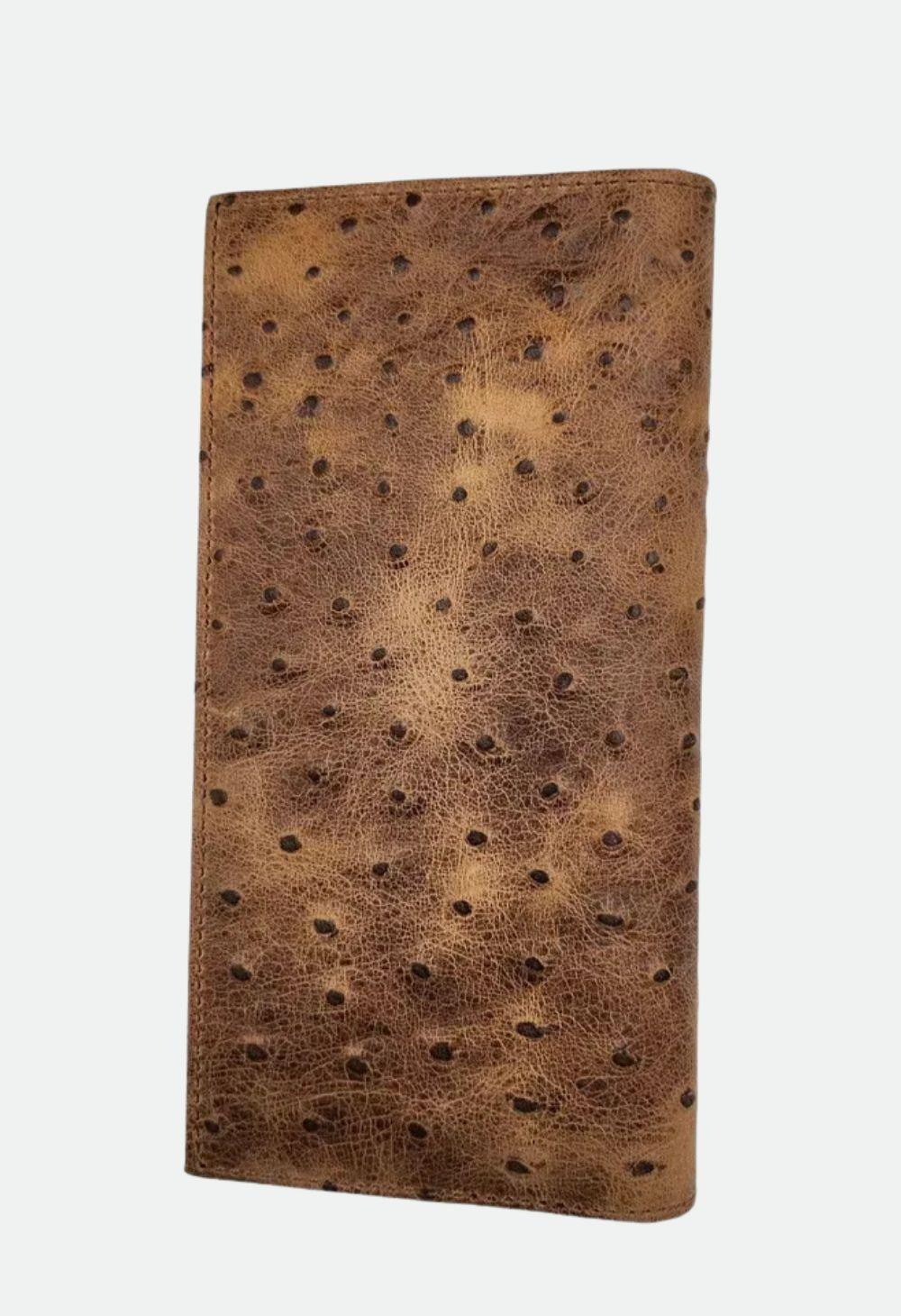 Stetson Brown Ostrich Rodeo Checkbook Wallet