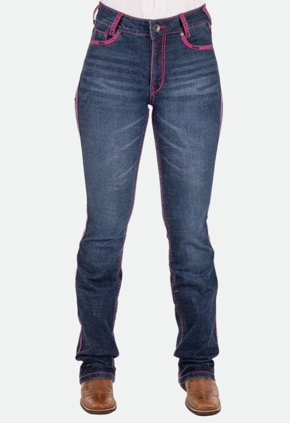 Hitchley & Harrow Ultra High Rise - "SR2241" Core Range Hot Pink Stitch Jean 32Leg