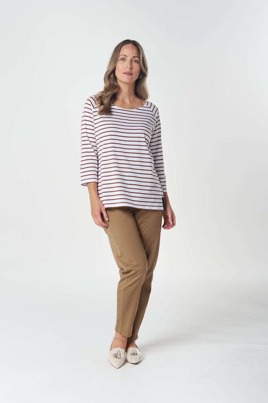 Goondiwindi Cotton Track ¾ Sleeve Stripe Cotton Jersey