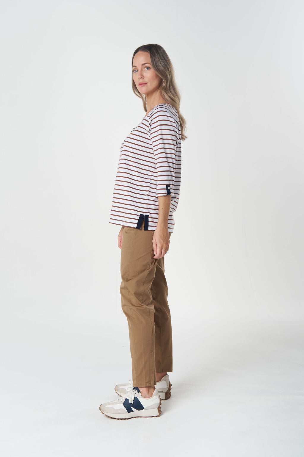 Goondiwindi Cotton Track ¾ Sleeve Stripe Cotton Jersey