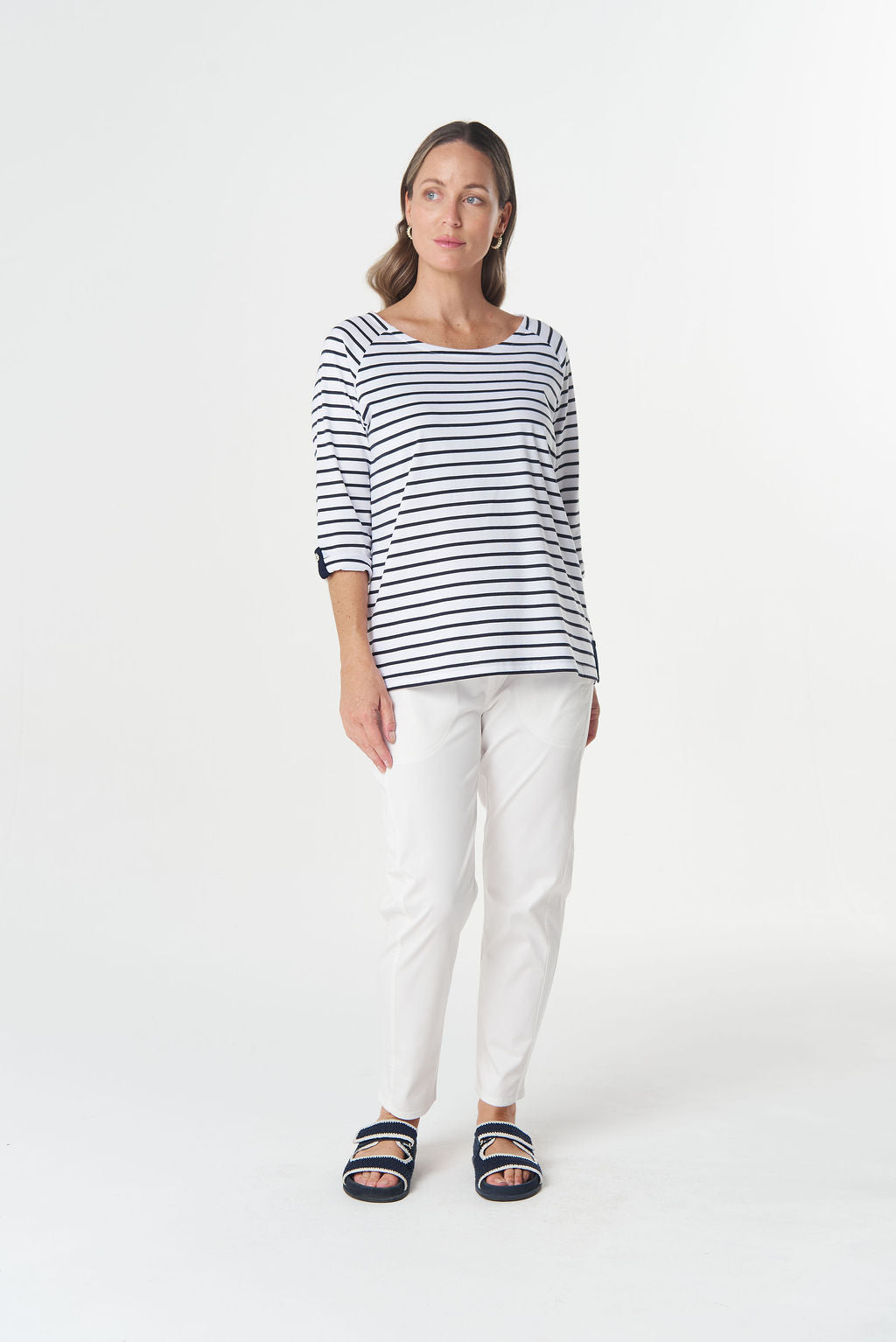 Goondiwindi Cotton Track ¾ Sleeve Stripe Cotton Jersey