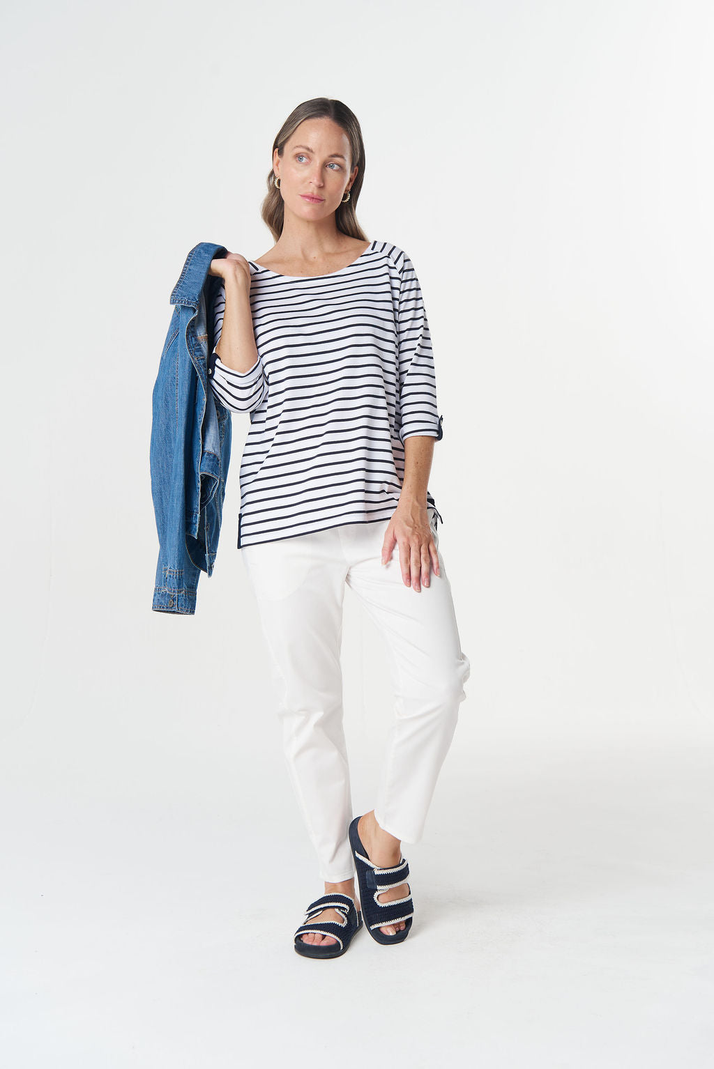 Goondiwindi Cotton Track ¾ Sleeve Stripe Cotton Jersey