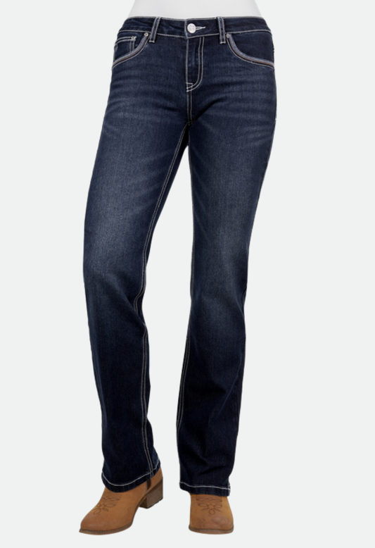 Pure Western Women's Mia Straight Leg Jean 32L (Evening Sky)
