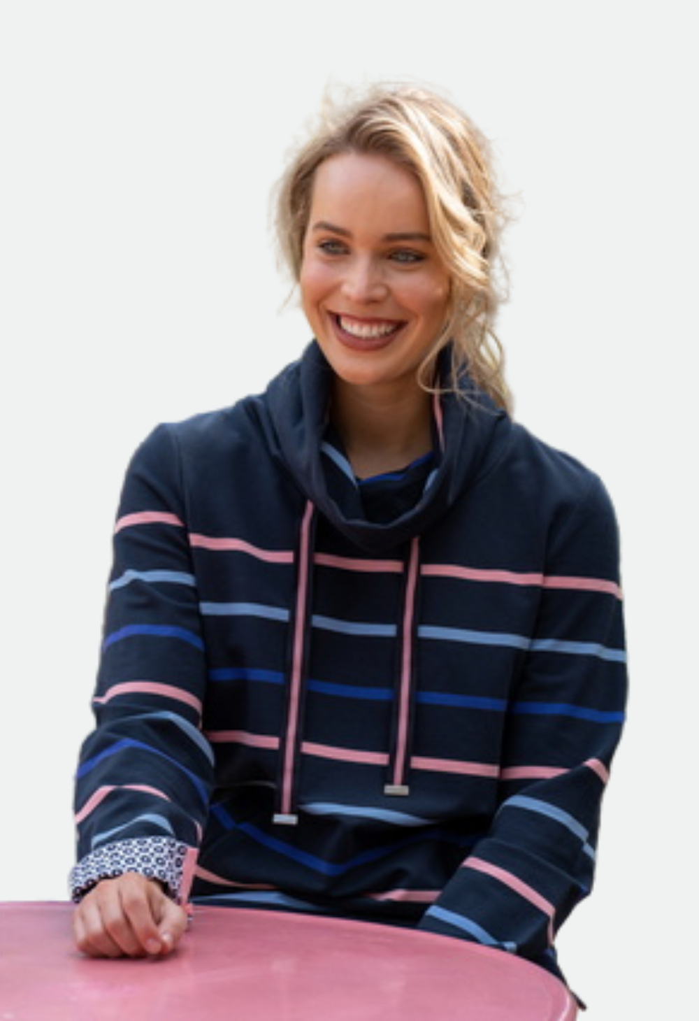 Thomas Cook Women’s Harrington Cowl Neck L/S Sweat (Navy/Multi)