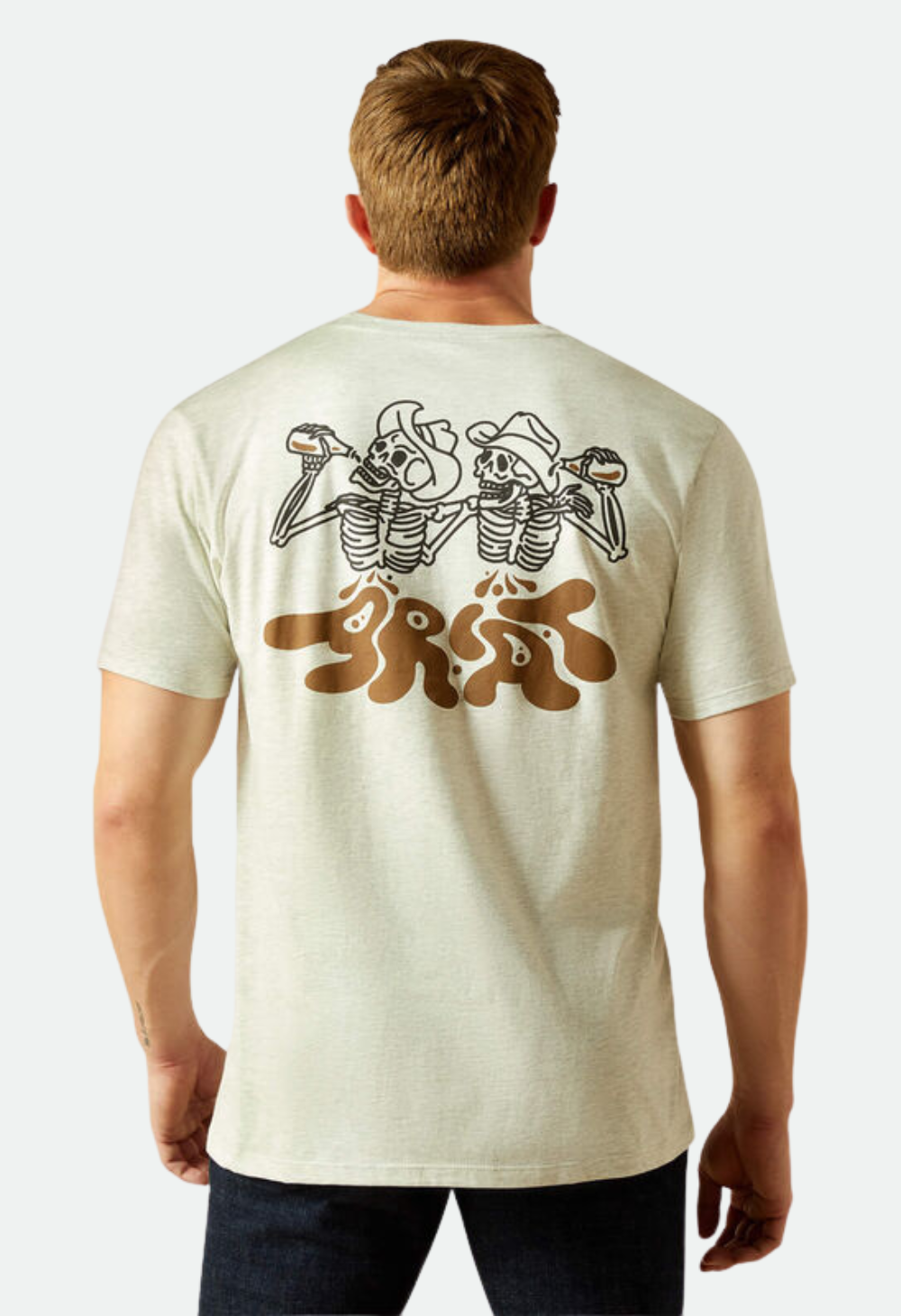 Ariat Men's Drinking Buddies T-Shirt -  OATMEAL HEATHER